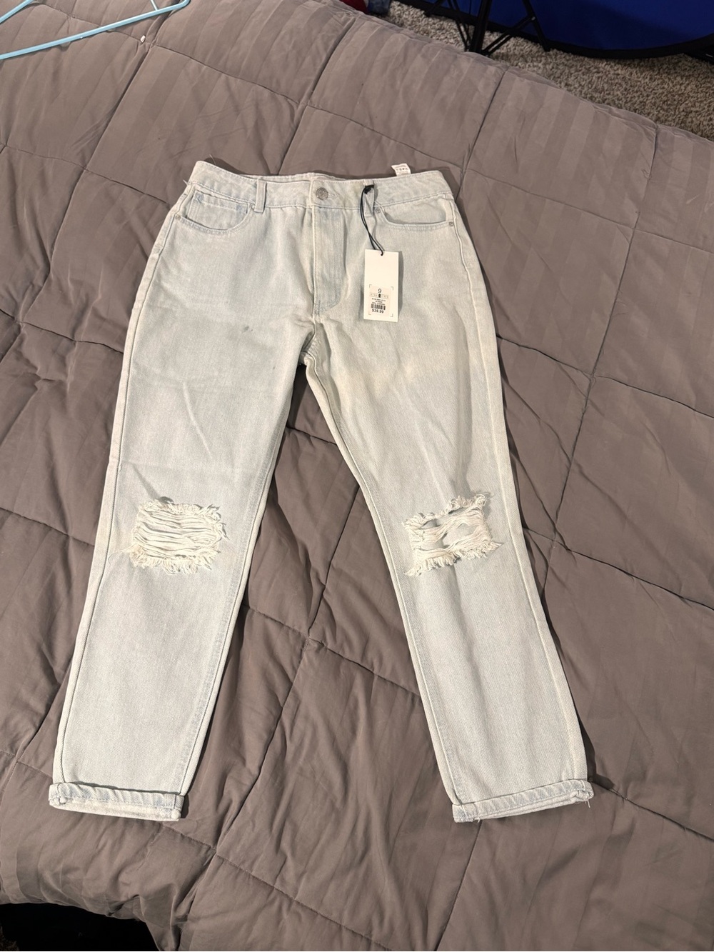 refuge Light Blue Ripped Boyfriend Jeans